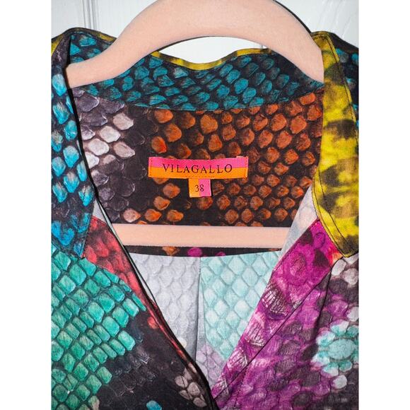 VILAGALLO snake print blouse size 38 - Women's Medium - Picture 3 of 7